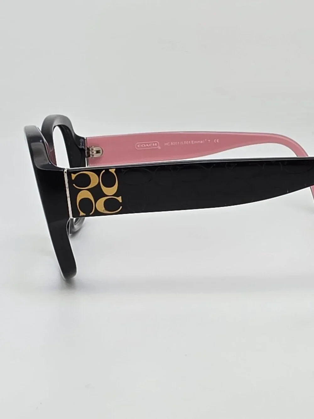 Coach HC 8001 L001 5053/11 Emma Black Gold on Pink Sunglasses Frame 57-17-135